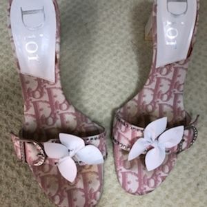 Vtg Dior Pink Monogram Heels
